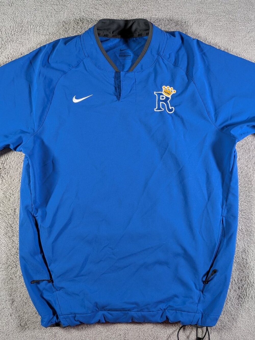 Nike KC Royals L Blue Short Sleeve Pullover Jacket Fan Gear